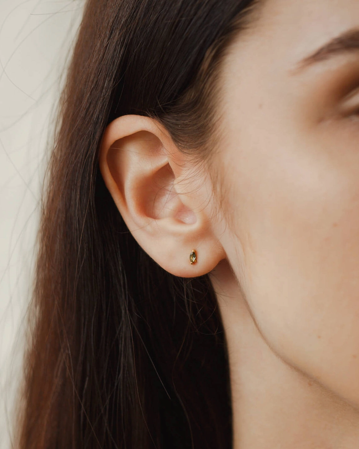 Forest Emerald Leaflet Studs High-Quality Detail