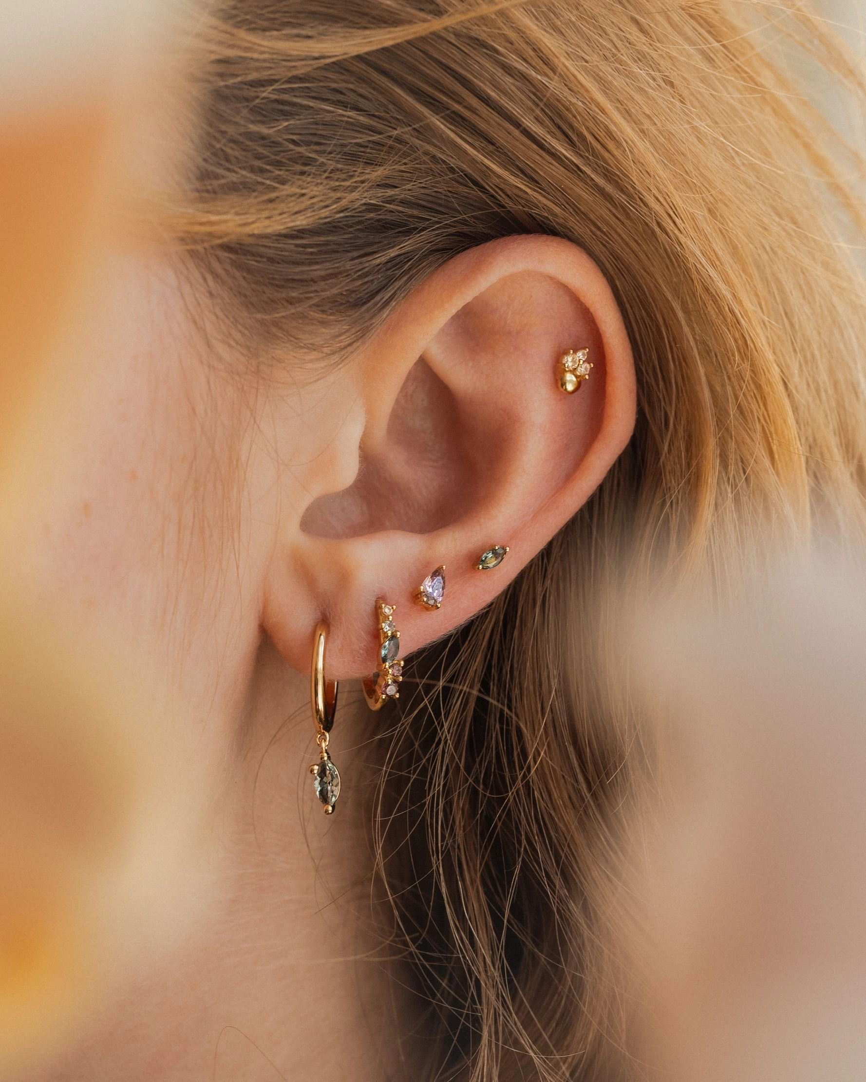 Small Item Forest Emerald Leaflet Studs