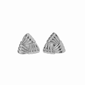 Silver Amelie Chunky Triangle Earrings Timeless Trinket High-Quality Aesthetic
