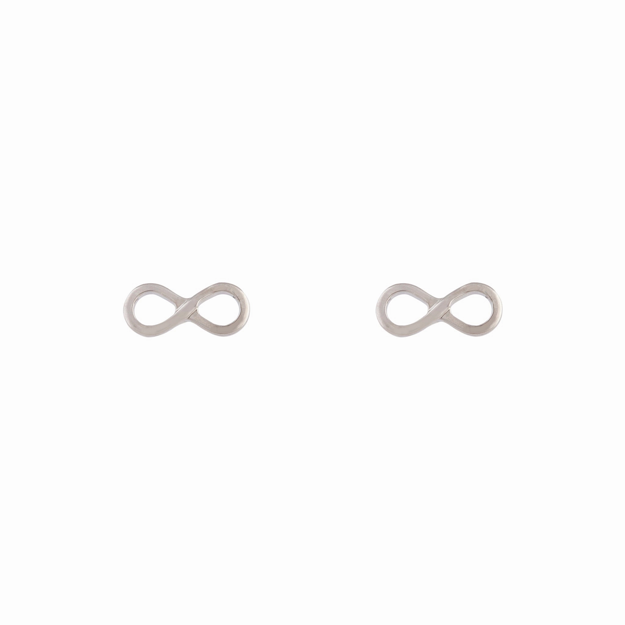 Casual Charm Modern Duo Silver Open Infinity Stud Earrings