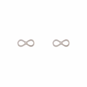 Casual Charm Modern Duo Silver Open Infinity Stud Earrings