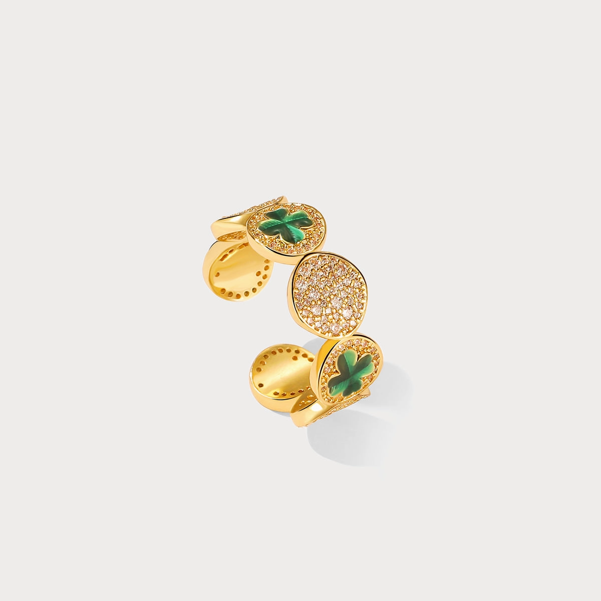 Four-leaf Clover Coin Ring Date Ready Glam fit