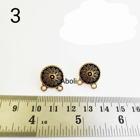Chic Jewelry Golden flower stud components metal earrings findings ESG03