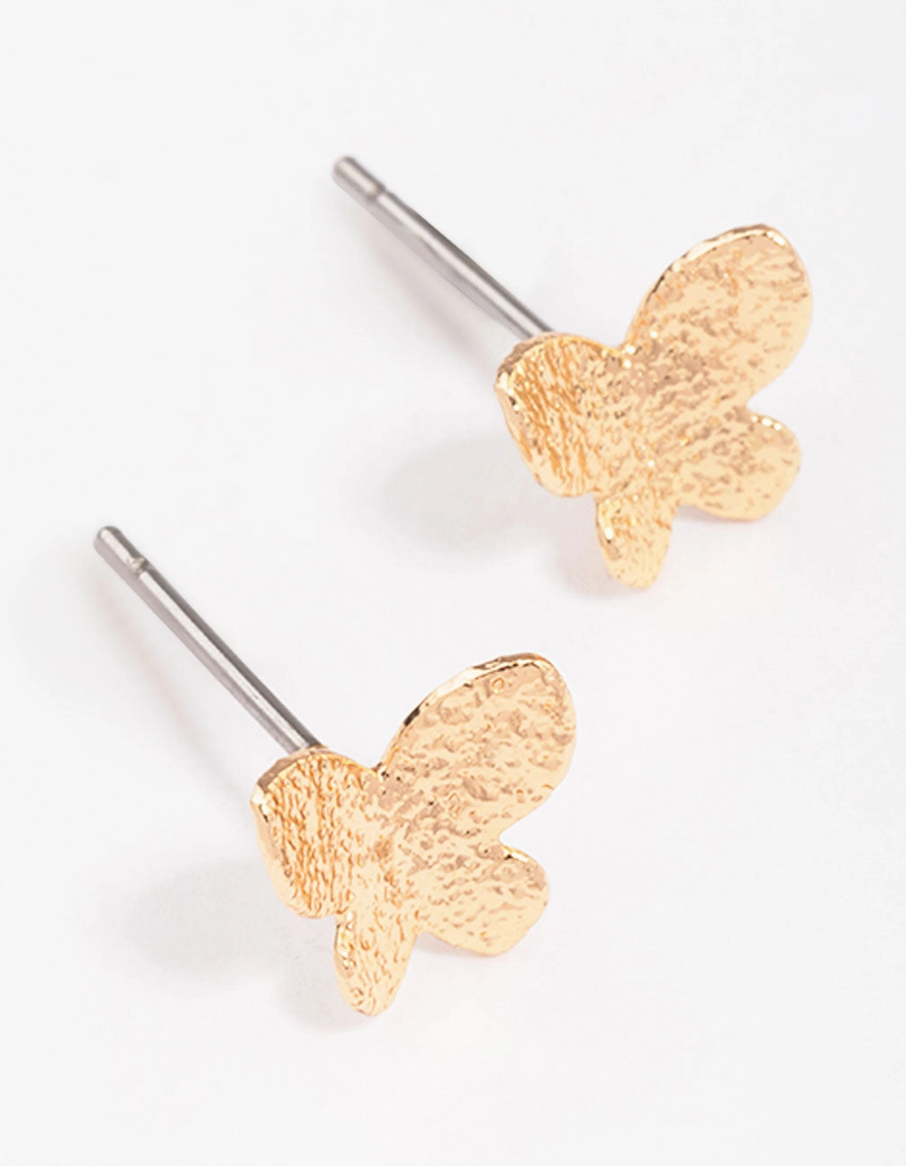 Gold Sandblast Butterfly Stud Earrings Charming Look