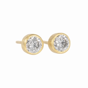 Radiance Diamond Studs - 18k Gold, Oxidized Silver   Reclaimed Diamonds Fashion Forward Handcrafted Beauty