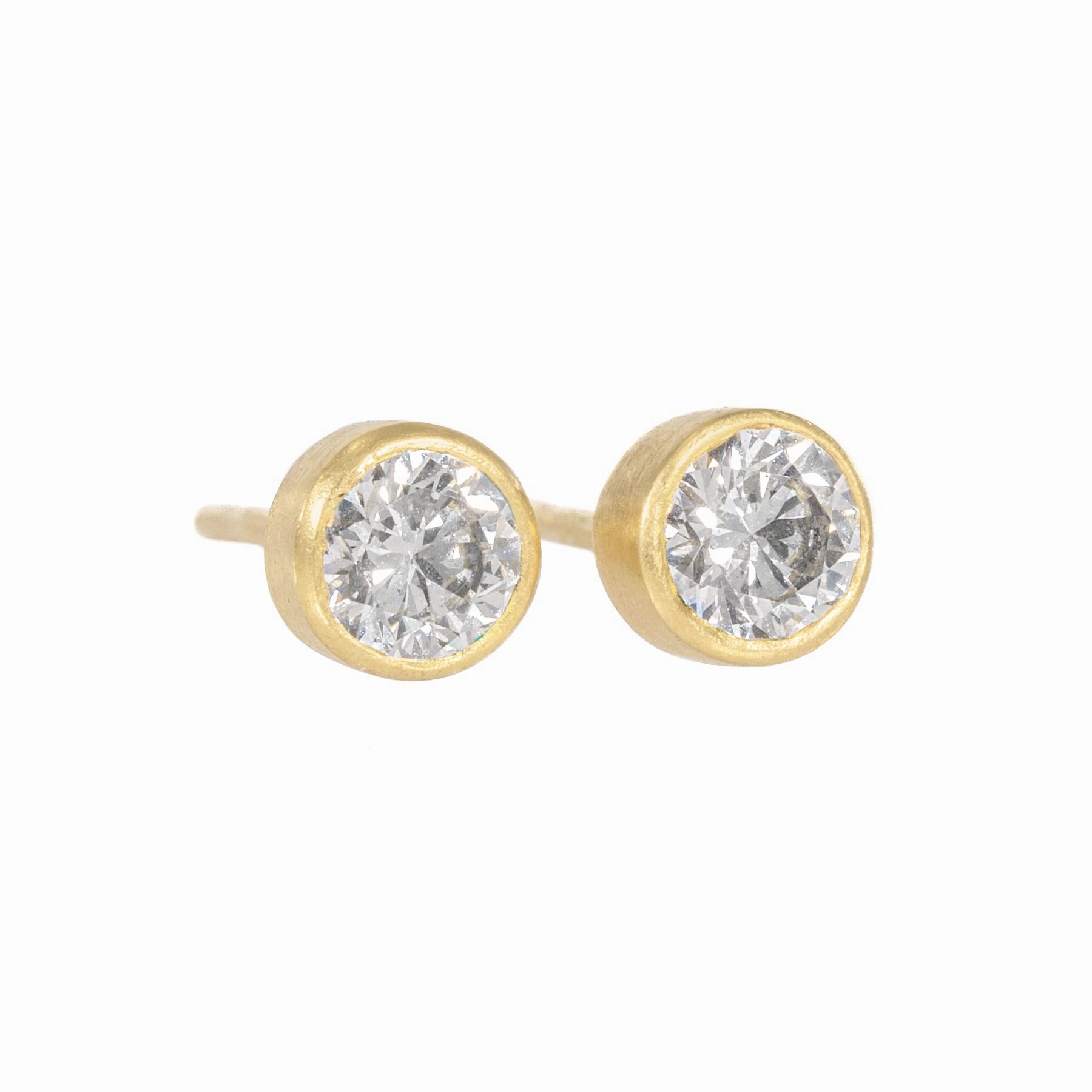 Radiance Diamond Studs - 18k Gold, Oxidized Silver   Reclaimed Diamonds Fashion Forward Handcrafted Beauty
