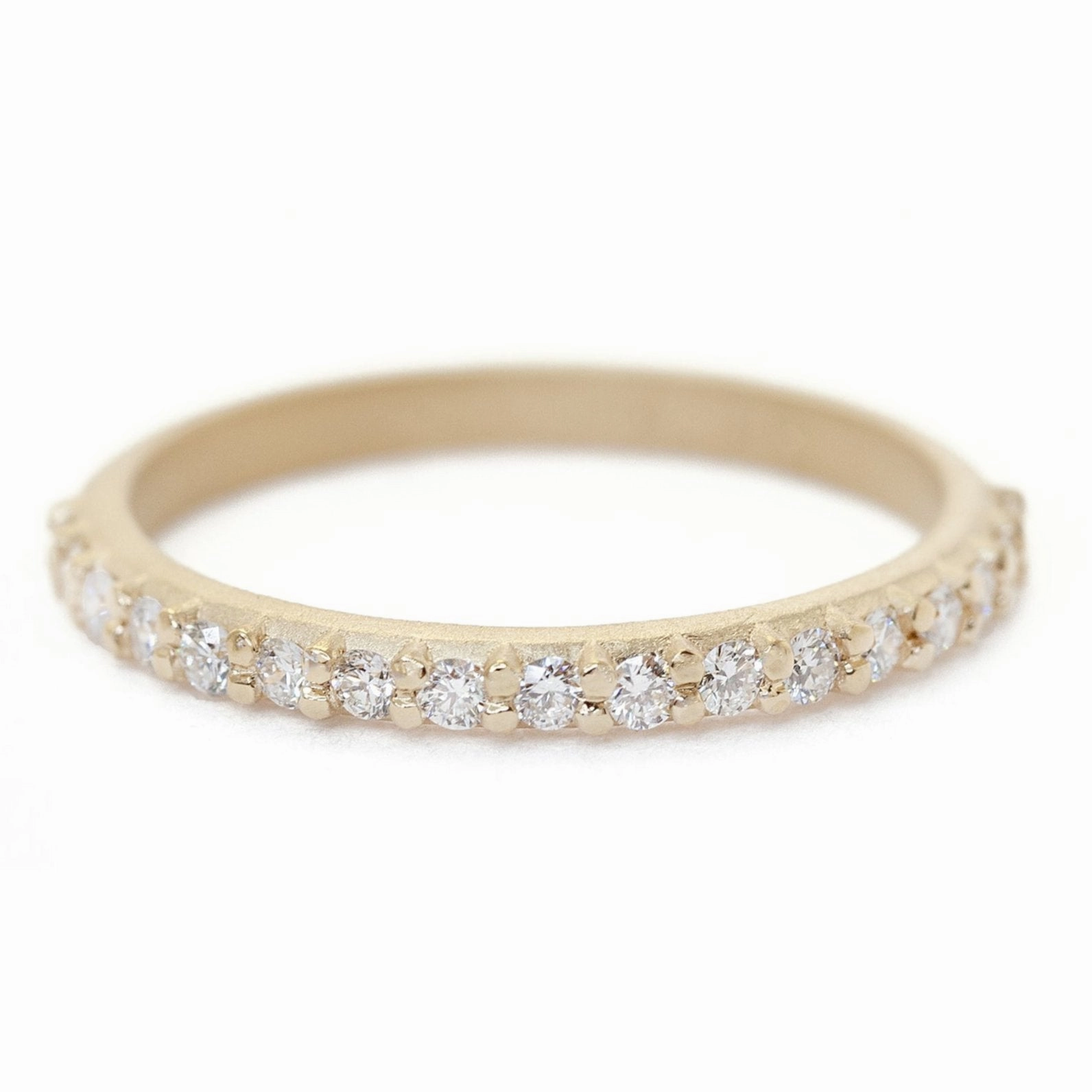 Pave Medium Band - 18k Yellow Gold   Diamonds (.23 ctw) Subtle Fit Lightweight Accent