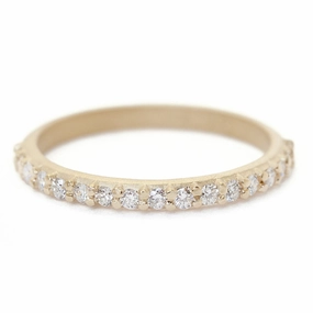 Pave Medium Band - 18k Yellow Gold   Diamonds (.23 ctw) Subtle Fit Lightweight Accent