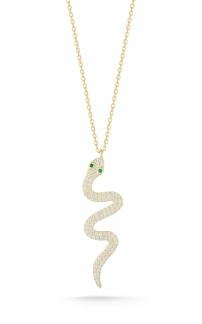 Snake Necklace Elegant Features Accent Detail