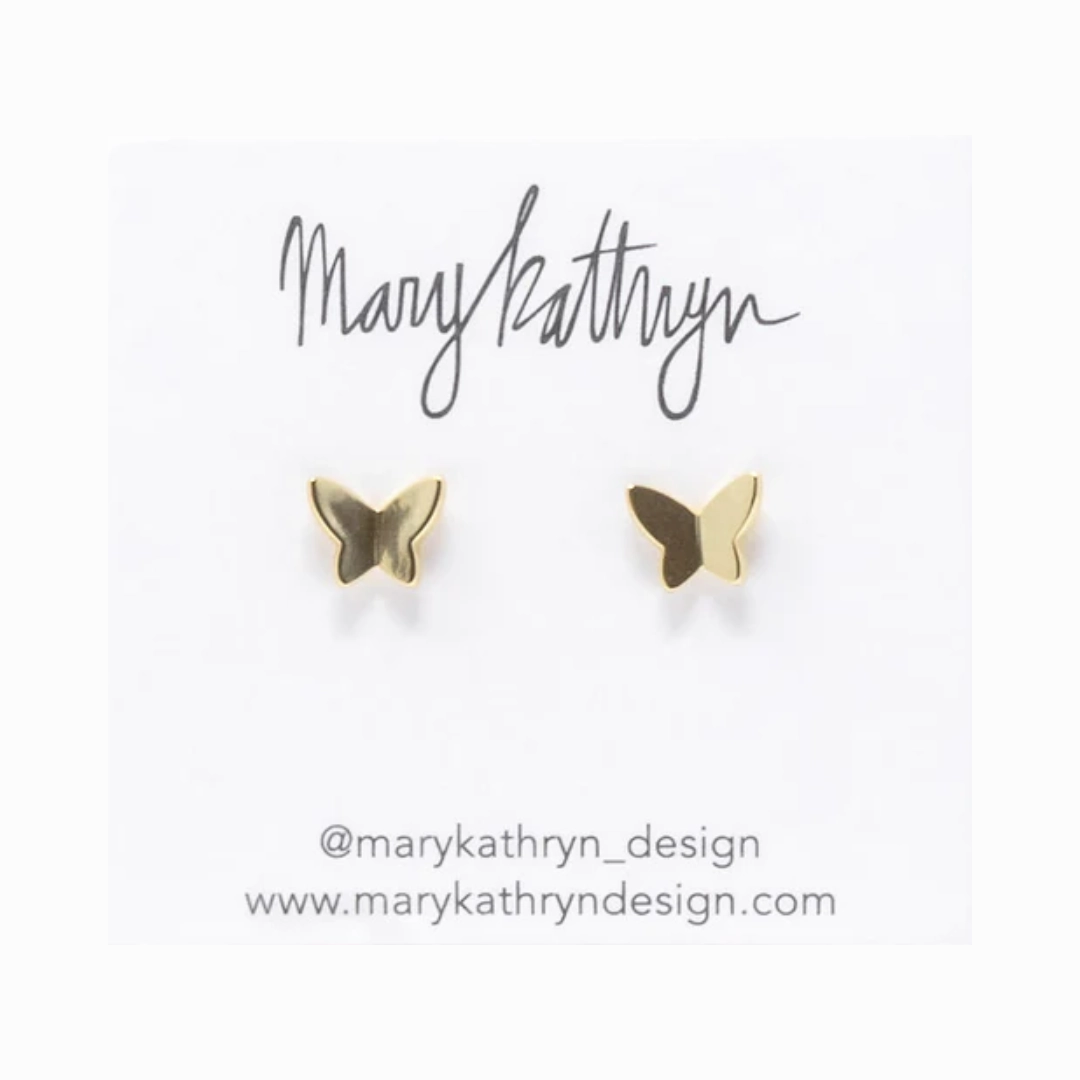 premium design Gold Butterfly Studs