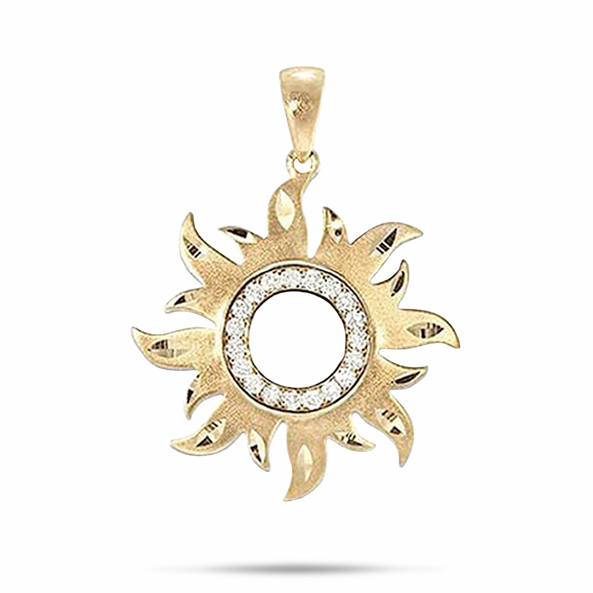 Sun Pendant in Gold with Diamonds - 29mm Daring Style Exclusive item