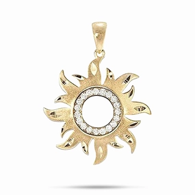 Sun Pendant in Gold with Diamonds - 29mm Daring Style Exclusive item