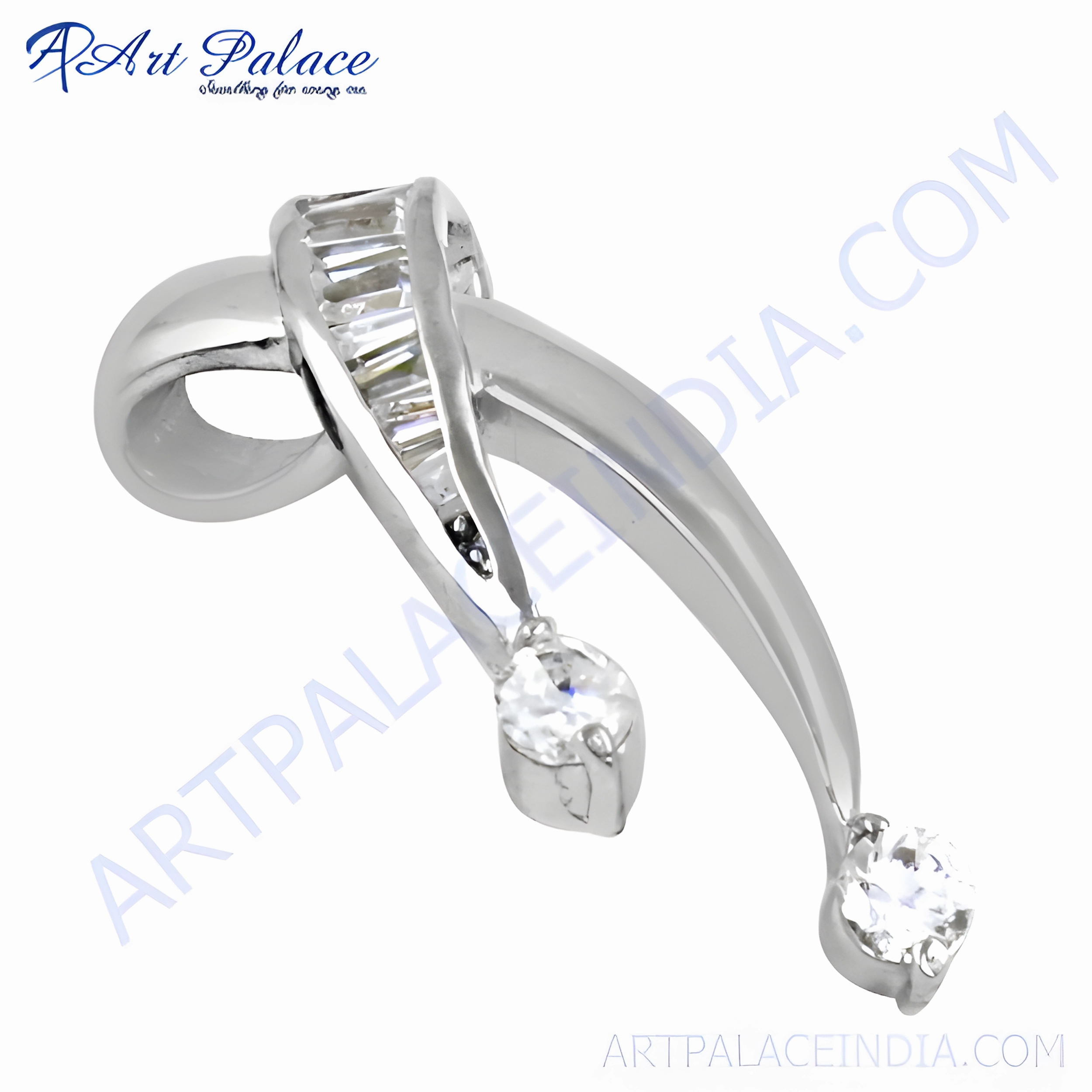 Stunning Adornment Enhancing Item Rady Wear Cubic Zirconia Gemstone Silver Pendant - Elegant Jewelry for Every Occasion