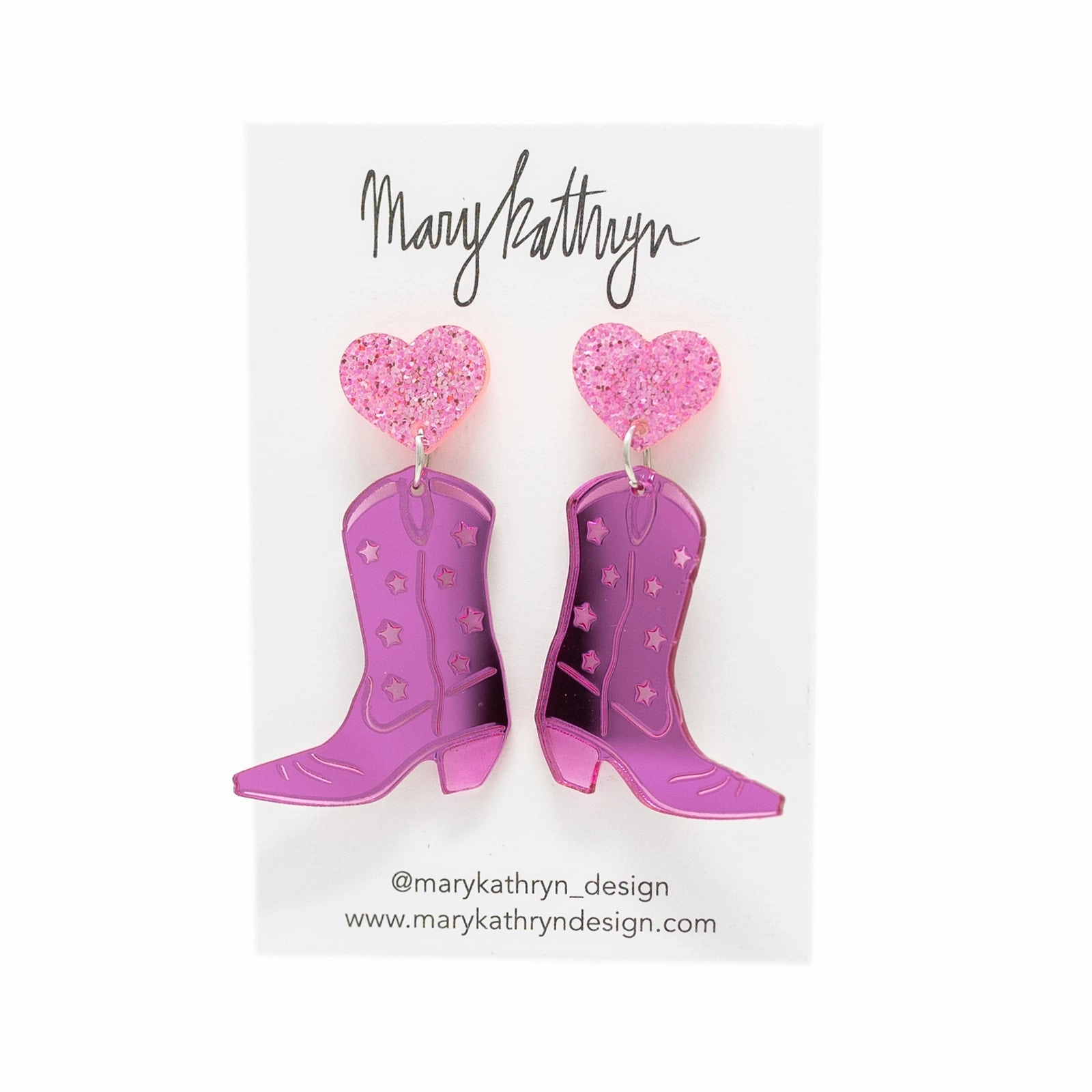 Feminine Accent Raelynn Pink Boot Earrings