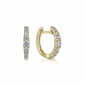 14K Yellow Gold Diamond Earrings Creative Piece Graceful Element