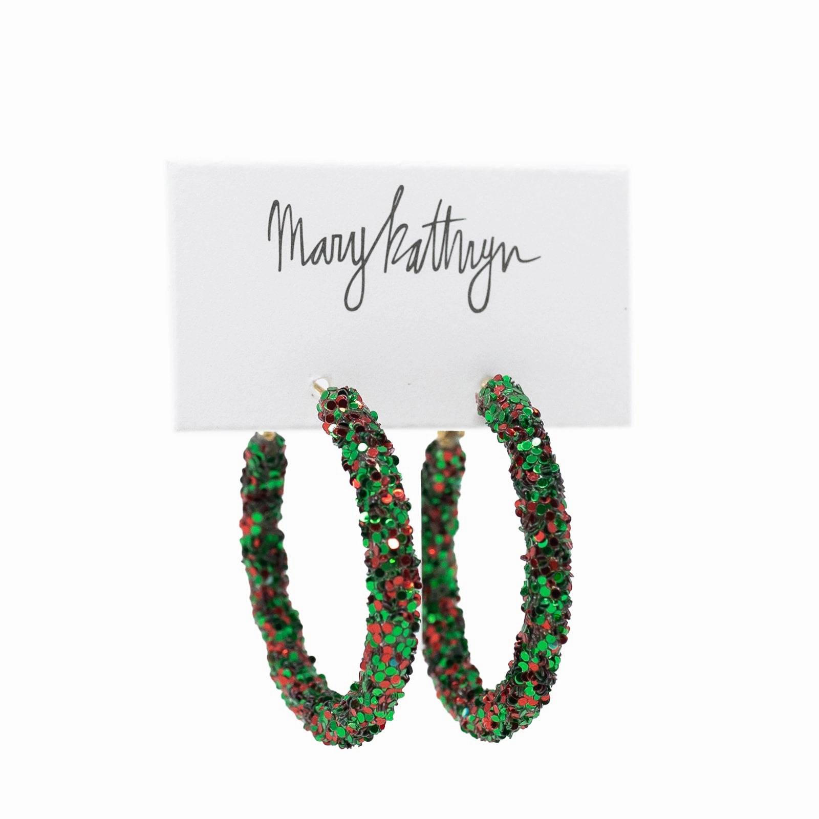 Evening Set Glamour Effect Red / Green Mixed Glitter Hoop