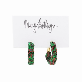 Red / Green Mixed Glitter Hoop Alluring Shine Shiny Detail