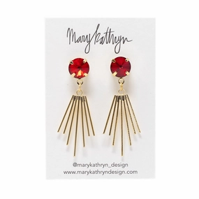 Bold Craftsmanship Shining Look Red Cleopatra Earrings