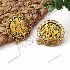 Golden stud earrings components metal earrings findings ESG90 Minimalist Choice