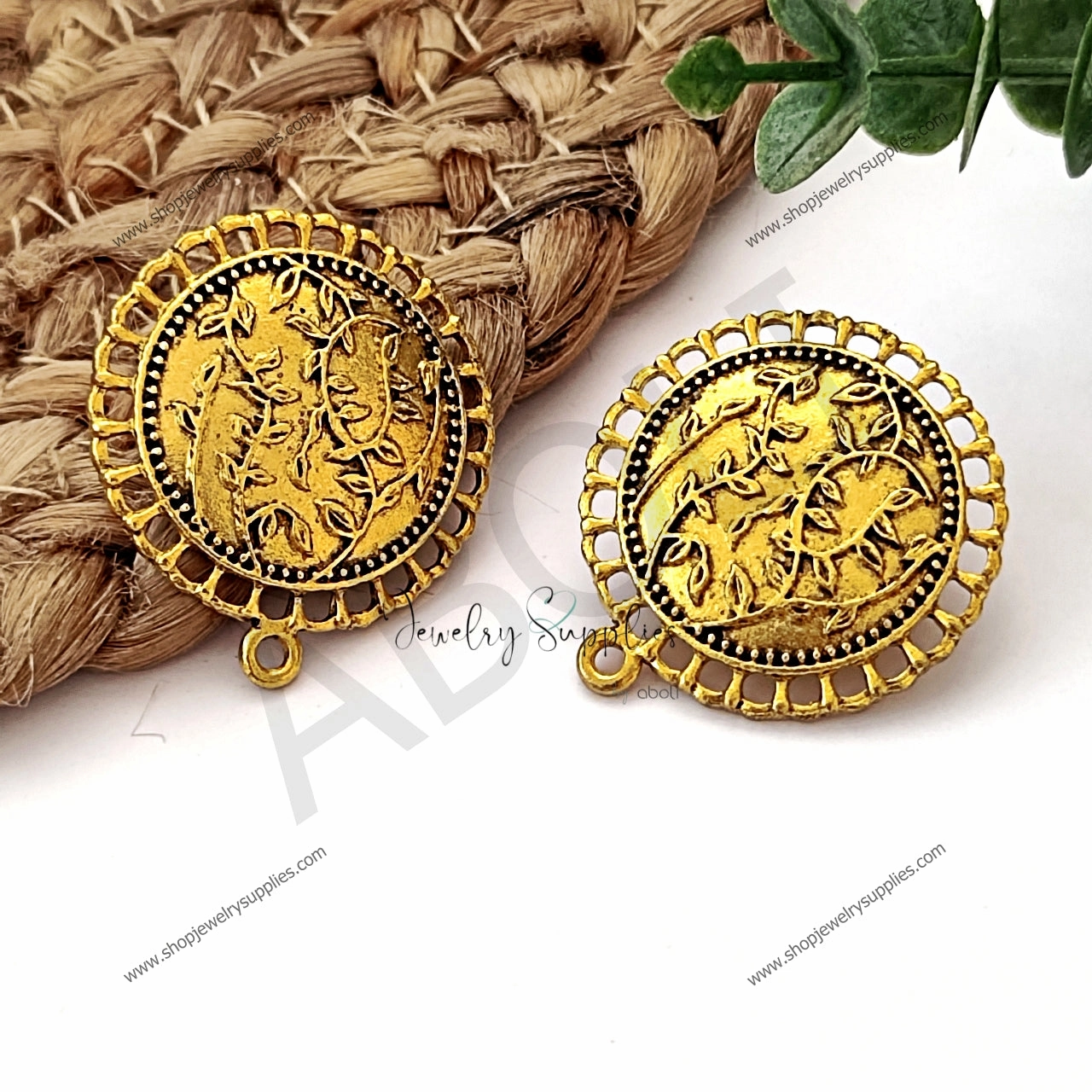 Golden stud earrings components metal earrings findings ESG90 Minimalist Choice