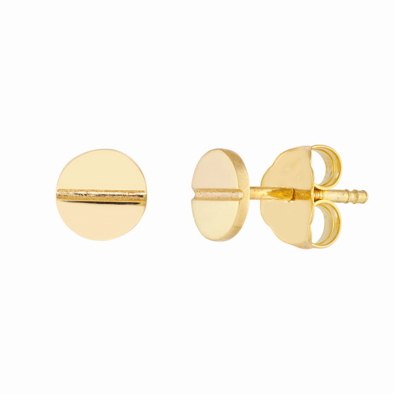 Beautiful finish 14K Yellow Gold 6mm Screw Stud Earrings