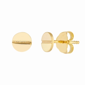 Beautiful finish 14K Yellow Gold 6mm Screw Stud Earrings