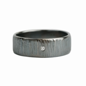 Shiny Finish Radiant Jewelry Men's Silver Aspen Diamond Band