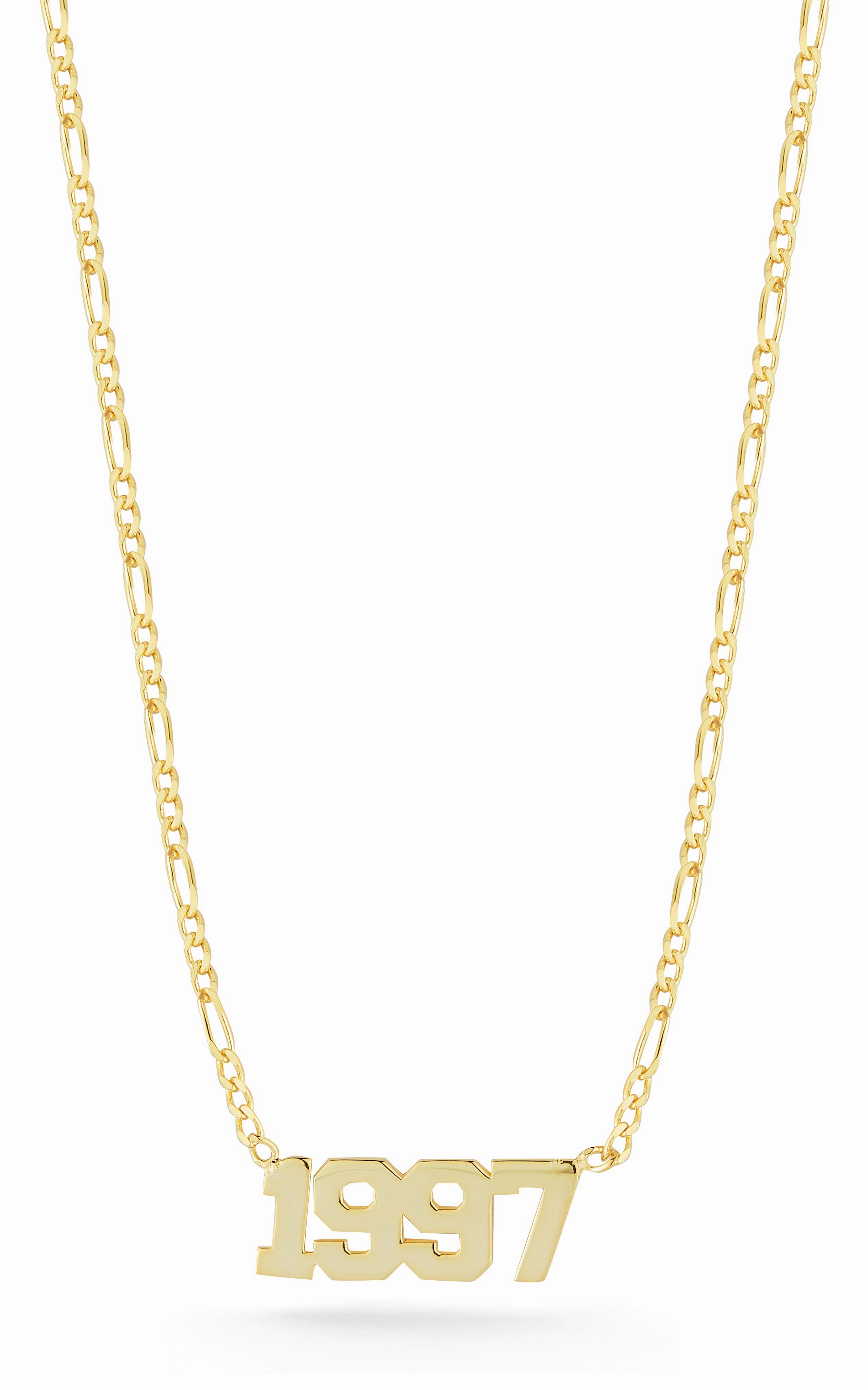 Expressive Style Polished Glam Year Nameplate Necklace