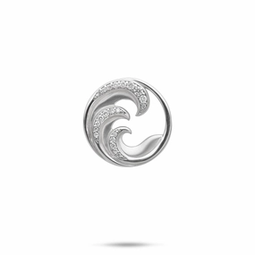 Nalu Pendant in White Gold with Diamonds - 18mm Daily Essential Pretty Gift