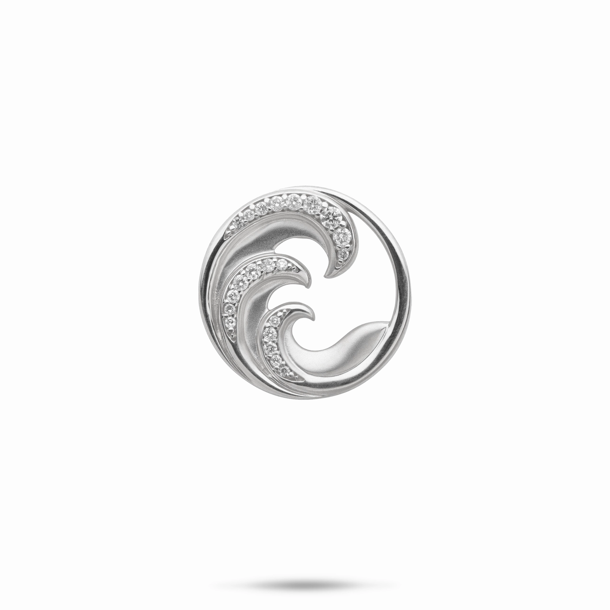 Nalu Pendant in White Gold with Diamonds - 18mm Daily Essential Pretty Gift