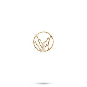 Father??s Accent Ko?olau Waterfall Pendant in Gold with Diamonds - 13mm