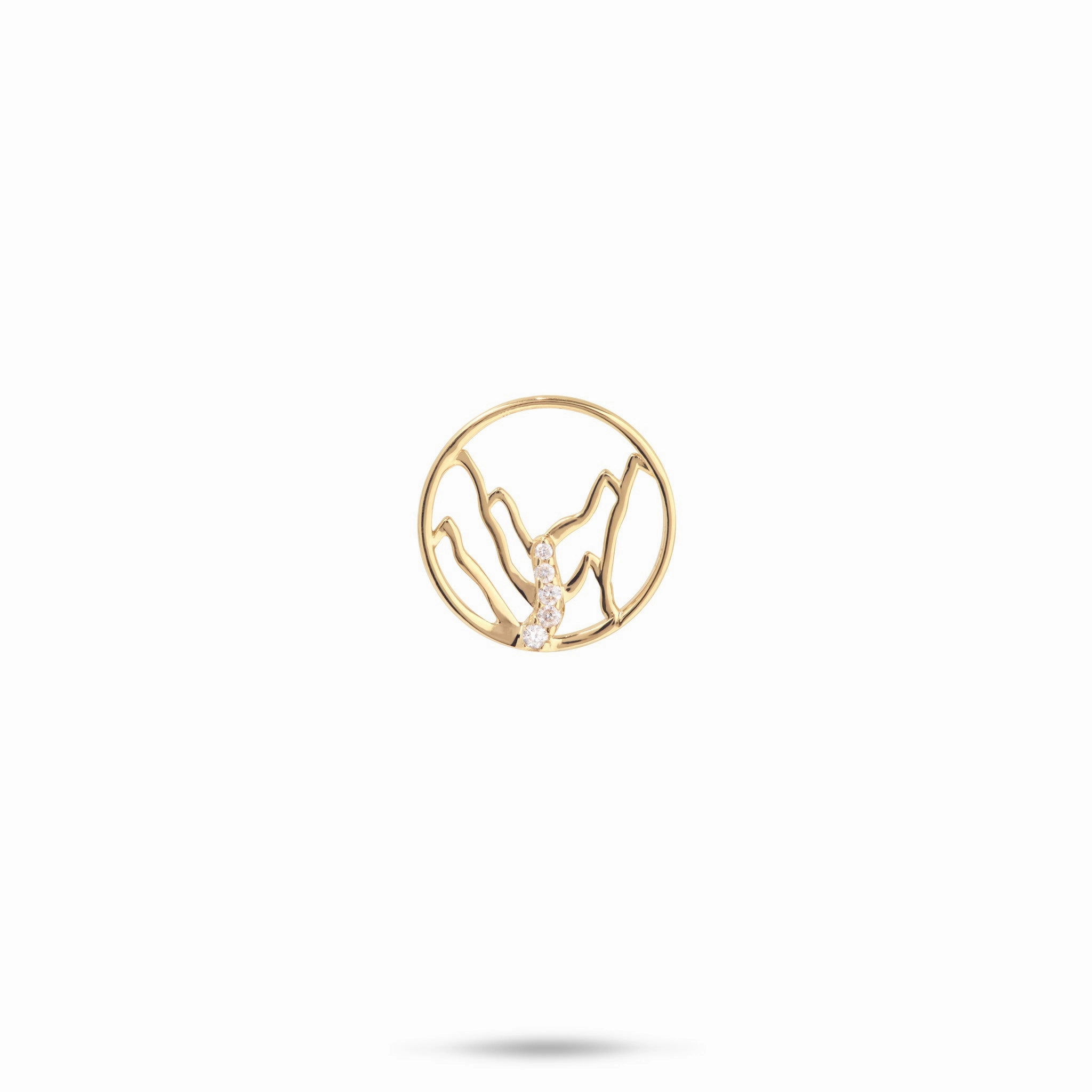 Father??s Accent Ko?olau Waterfall Pendant in Gold with Diamonds - 13mm