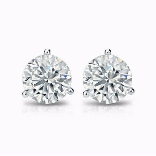 Everyday Ornament 1.03cttw Round Diamonds in Three Prong Martini Earrings