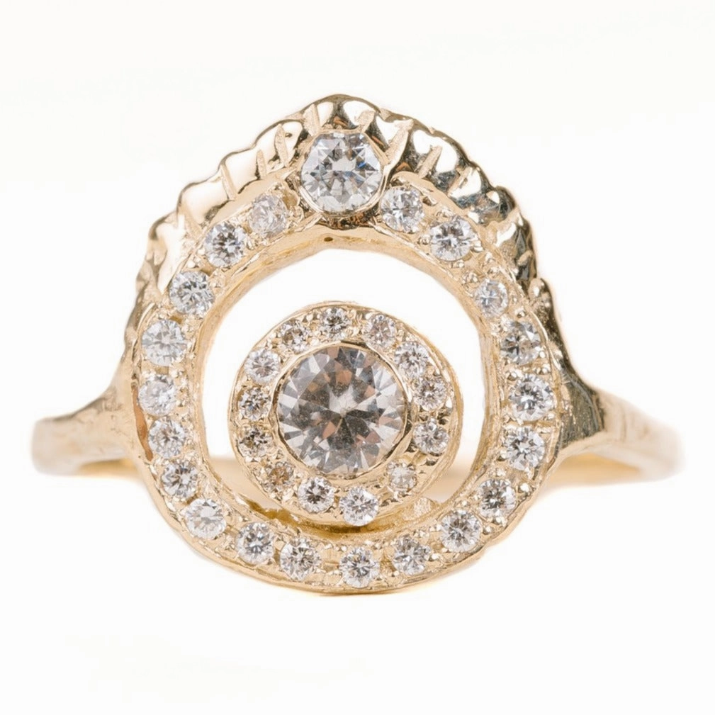 Rise In Love Ring - Sapphire, Diamonds   14k Gold Modern Accessory