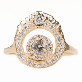 Rise In Love Ring - Sapphire, Diamonds   14k Gold Modern Accessory