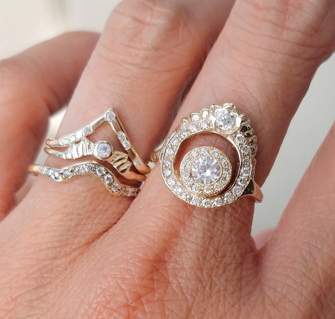 Fashion Night Rise In Love Ring - Sapphire, Diamonds   14k Gold