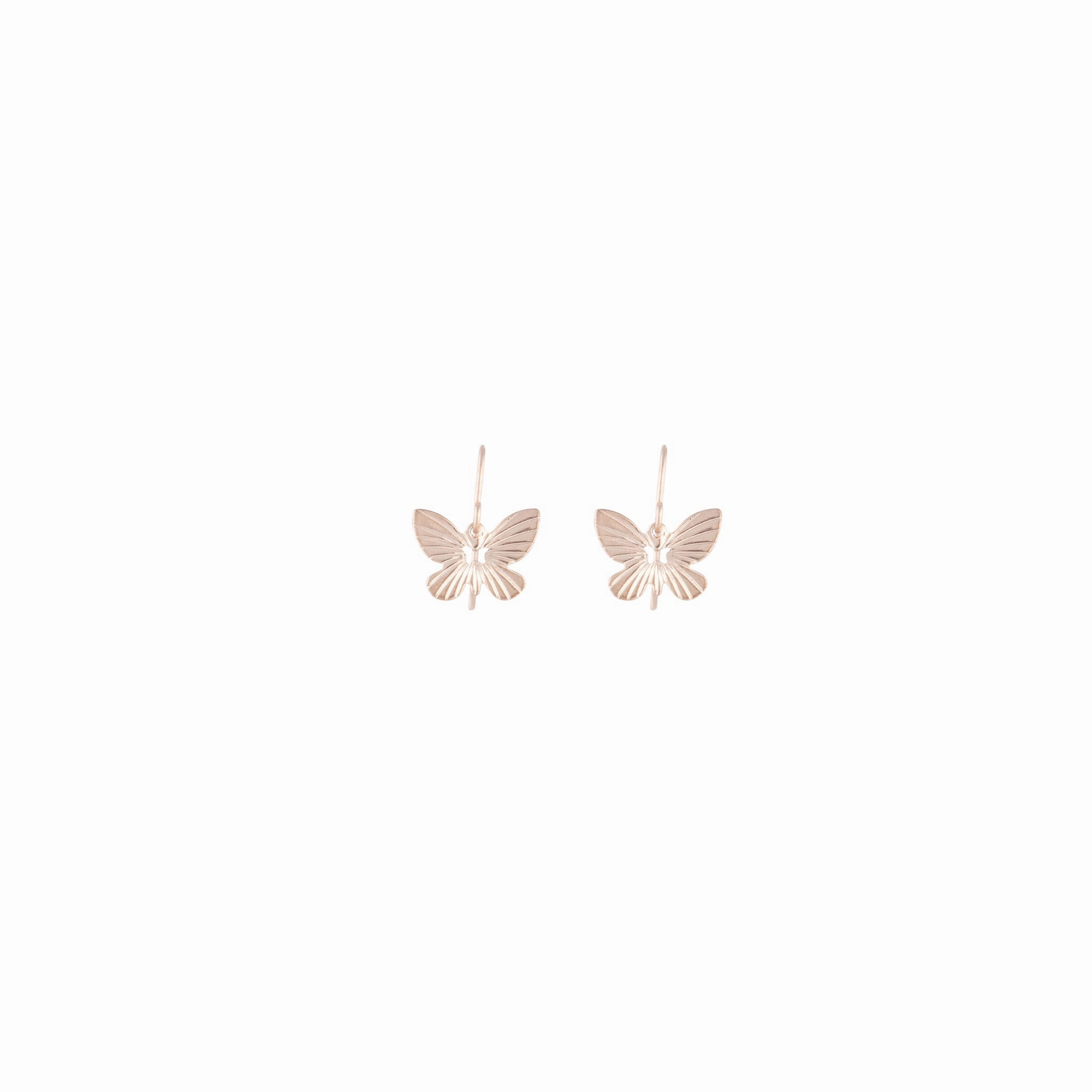 Vintage feel Rose Gold Butterfly Stud Earrings