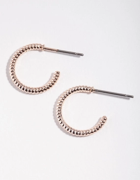 Rose Gold Croissant Hoop Earrings Chic Spark