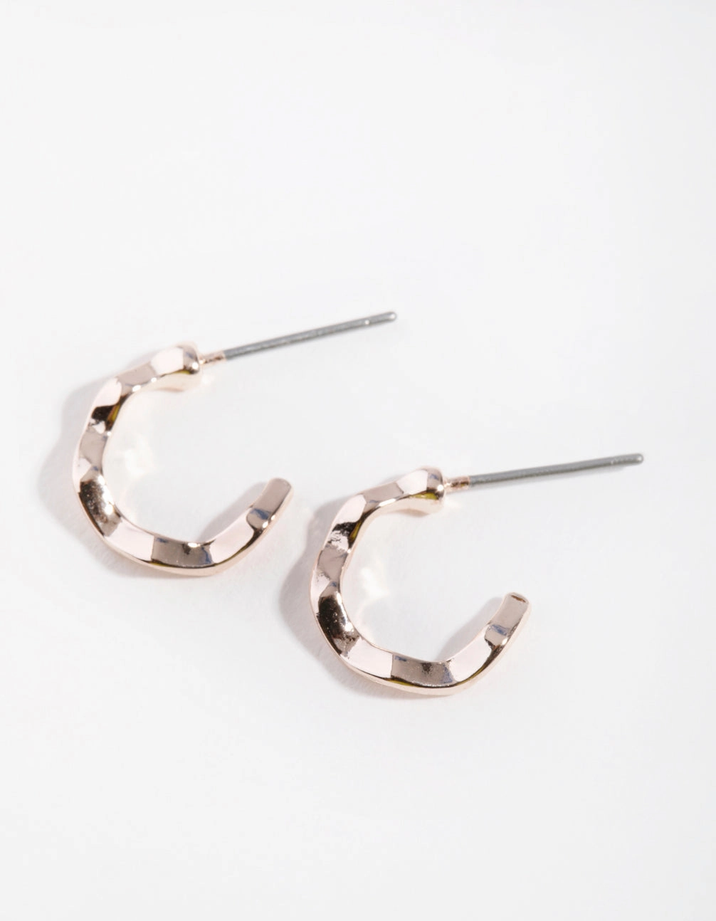 Rose Gold Squiggle Mini Hoop Earrings Cool Touch