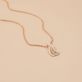 Rose-Tone Sterling Silver Double Flip Charm Pendant Romantic Style