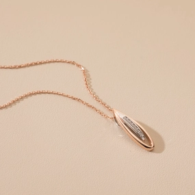 Simple Style Online Adornment Rose-Tone Sterling Silver Floating Teardrop Pendant