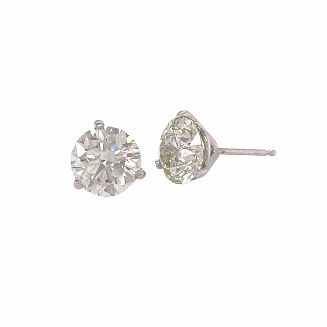 Business Decoration Round Accessory Round Diamond in Three Prong Martini Earrings, 1.42cttw
