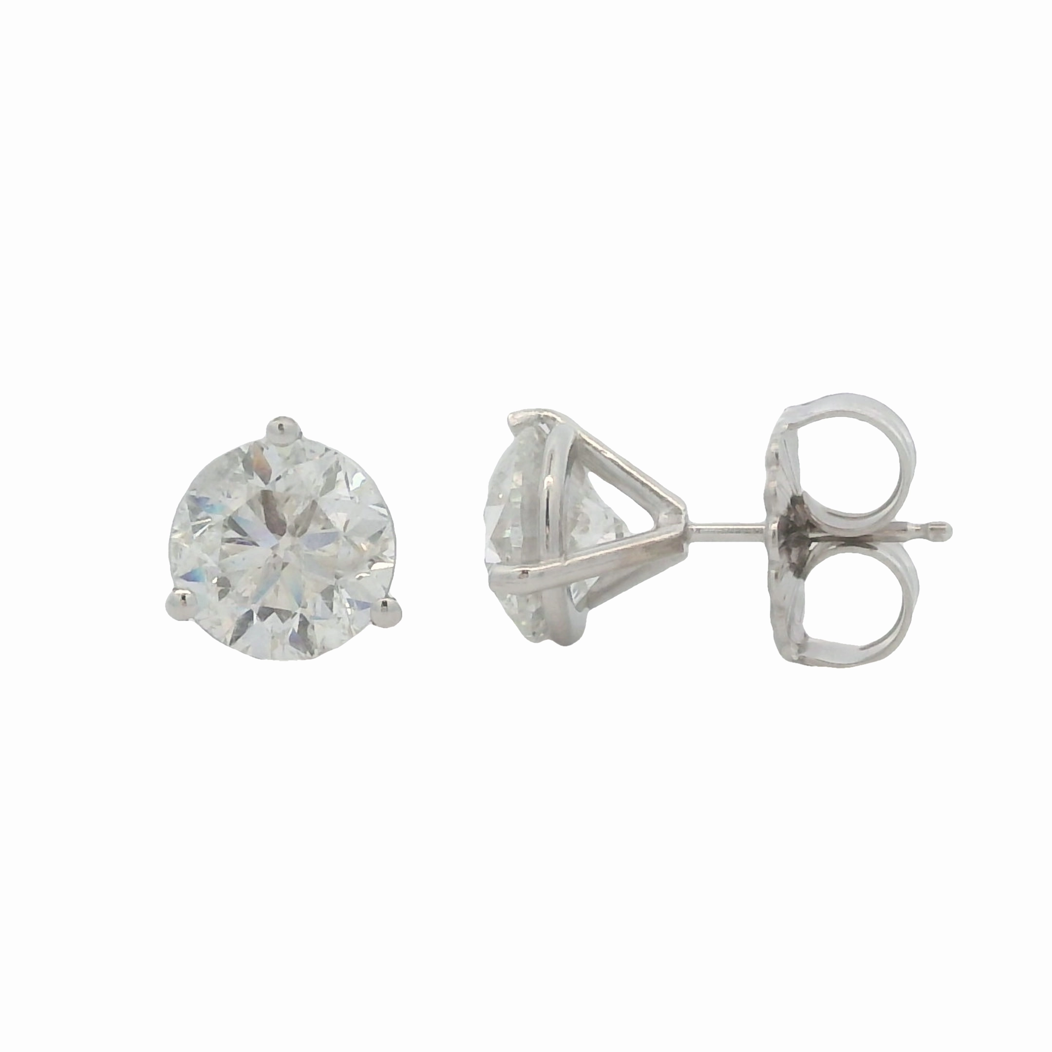 Festive Trinket Round Diamonds in Three Prong Martini Earrings, 1.03cttw