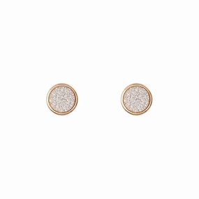Bold Design Round Glitter Stud Earrings