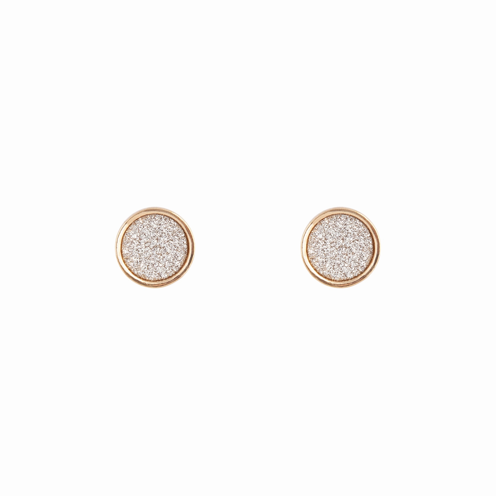 Bold Design Round Glitter Stud Earrings