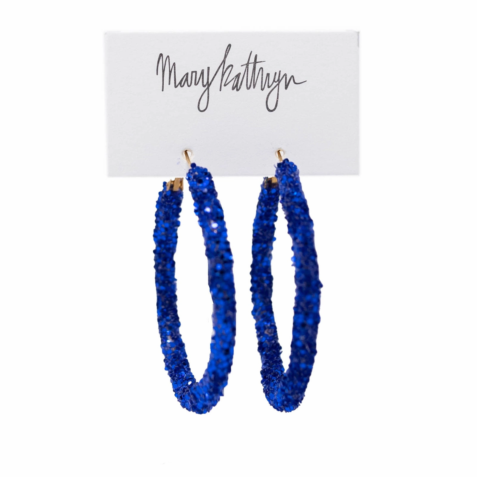 Royal Blue Glitter Hoops Elegant Touch Pieces Polished Accent