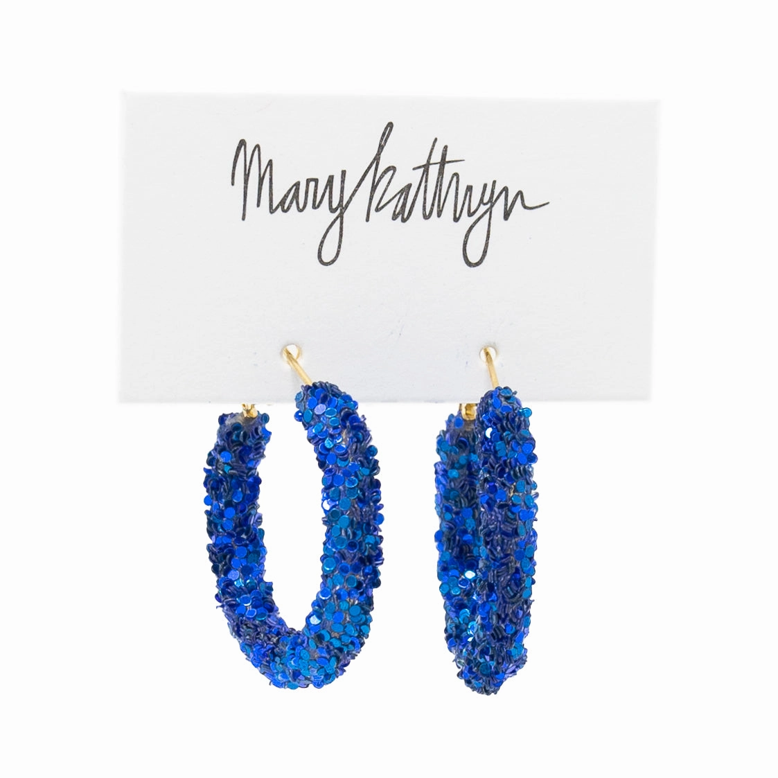 Timeless Duo Close Focus Royal Blue Glitter Hoops
