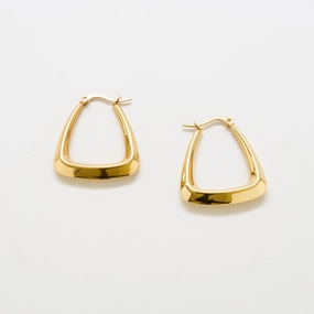 Statement Decoration Radiant Item Medium Gold Triangle Hoop Earrings