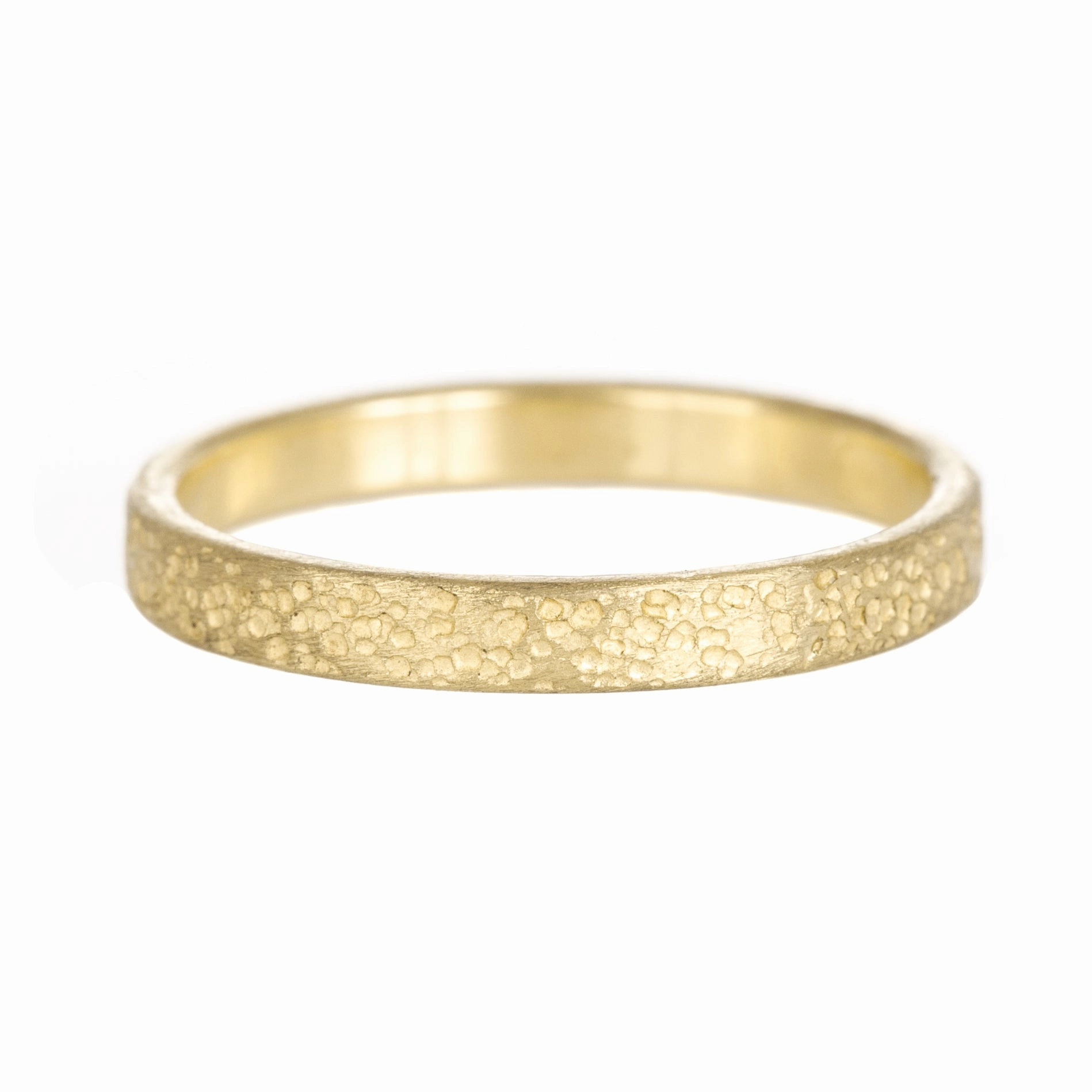 Chic Highlight Petite Style Sand Texture Band - 18ky Gold, 18kpw Gold