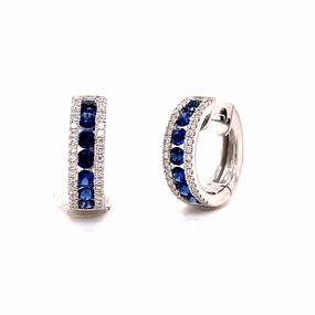 Summer Jewelry Luxurious Feature SAPPHIRE AND DIAMOND HOOP EARRINGS